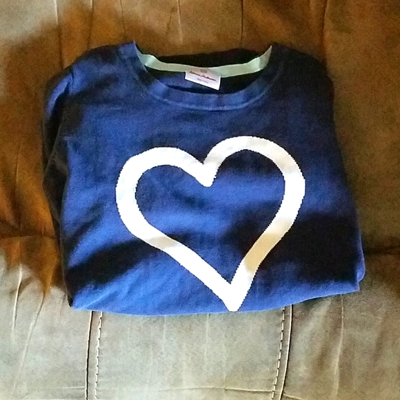 Girls navy sweater size M with a heart